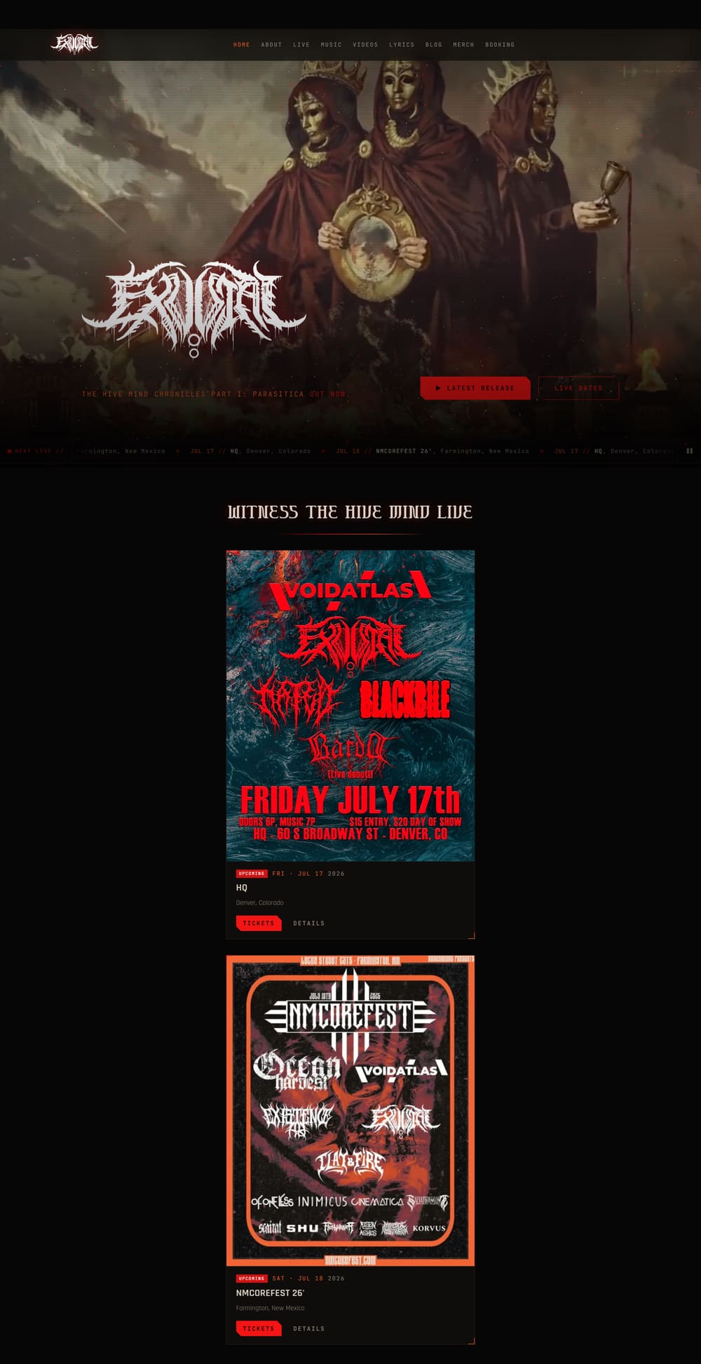 The Exuvial website