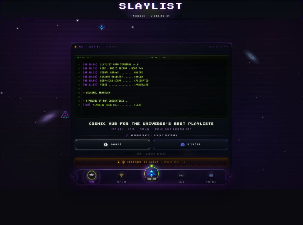 The Slaylist website